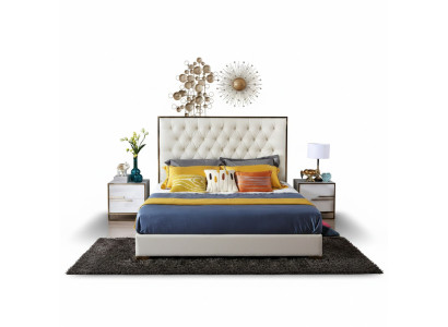 Białe Chesterfield Duże Łóżko Sypialnia Meble Łóżko Designerskie Nowość