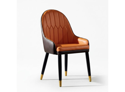 Brązowo-pomarańczowe krzesła do jadalni Designerskie krzesła drewniane Nowoczesny fotel