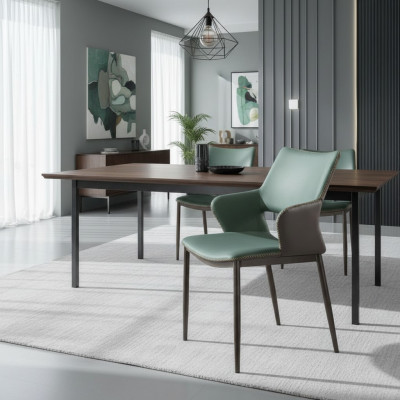 Brązowo-zielone drewno Krzesła do jadalni Designerskie drewniane krzesło Nowoczesne fotele