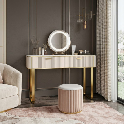 Elegancka toaletka Toaletka z 2 szufladami, luksusowa komoda kosmetyczna