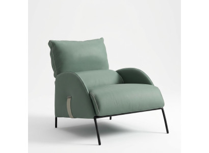 Designerski zielony Fotel Nowoczesne jednomiejscowe ramięFotel 1-miejscowy salonFotel