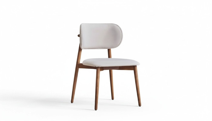 Białe designerskie krzesło tekstylne jednomiejscowe Stylowe krzesła do jadalni Krzesła