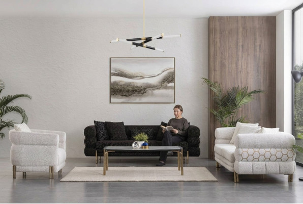 Zestaw kanapowy 3+3+1 miejsce do siedzenia luksusowe Fotel salon Ustawić sofy 3-częściowe