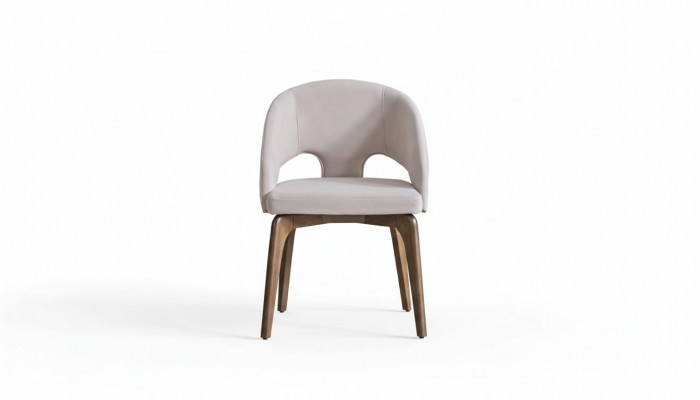 Białe krzesło do jadalni Stylowe, jednoosobowe krzesła tapicerowane. Nowoczesne drewniane nóżki