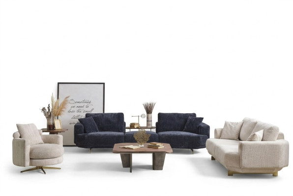 Zestaw Sof do Salonu 4+3+1 miejsce do siedzenia Design Couch Meble Włókiennicze Podkładka Nowe