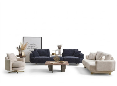 Zestaw Sof do Salonu 4+3+1 miejsce do siedzenia Design Couch Meble Włókiennicze Podkładka Nowe