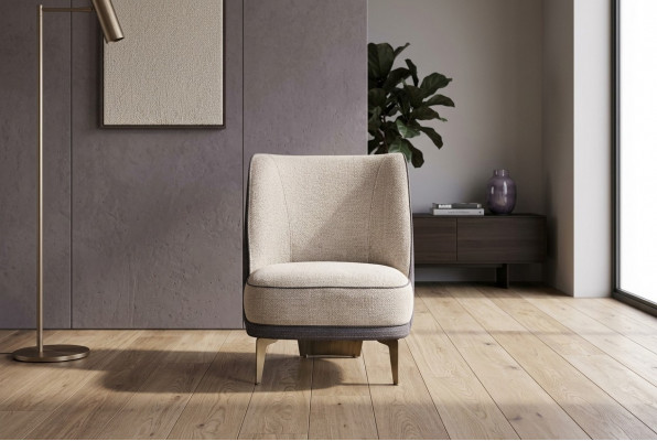 Beżowy Fotel Meble do Salonu Noble TapicerkaFotel Designer 1-miejsce siedzące