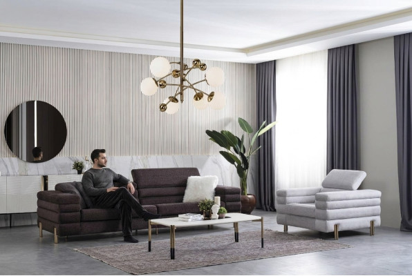 Designerski zestaw do salonu czteroosobowy luksusowy salon Fotel 2-częściowy