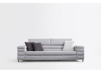 Szara trzyosobowa luksusowa 3-osobowa sofa salonowa Meble z drewnianą ramą
