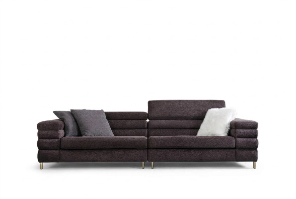 Do salonu designerskie sofy tapicerowane 4-miejsce siedzące kanapa brązowa czteroosobowa nowa