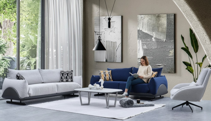 Salon Zestaw sofowy Designerski 3-miejsce siedzące Luksusowy Fotel 3-osobowa kanapa 3-częściowa