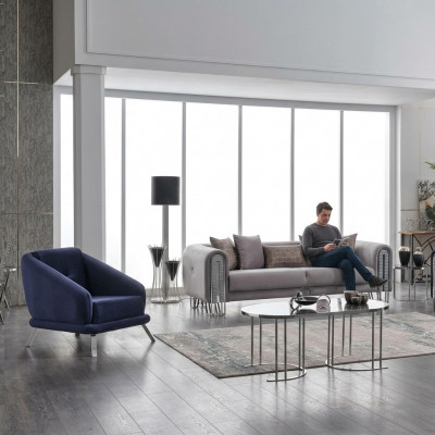 Design Meble Zestaw do Salonu Zestaw sofowy 3+1 Zestaw mebli Kanapa Podkładka Ustawić