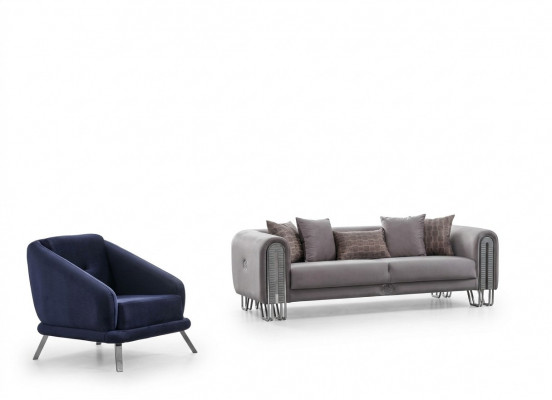 Design Meble Zestaw do Salonu Zestaw sofowy 3+1 Zestaw mebli Kanapa Podkładka Ustawić