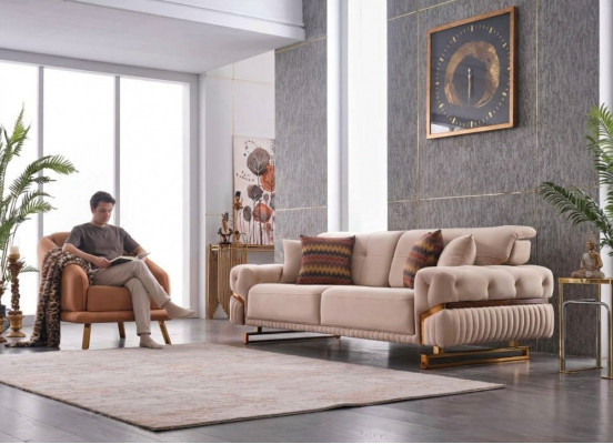 Zestaw sof do salonu Fotel Dreistzer Kompletny zestaw mebli Design 3+1