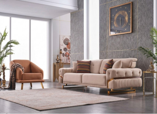 Zestaw sof do salonu Fotel Dreistzer Kompletny zestaw mebli Design 3+1