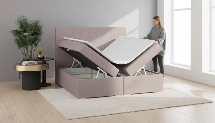 Łóżko Podkładka Design Podwójne łóżko Sypialnia Włókienniczy Meble luksusowe łóżko sprężynowe