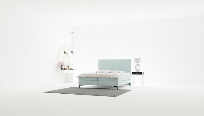 Sypialnia Łóżko Luxury Meble Podkładka Materiał Nowoczesny Design Łóżko Box Spring