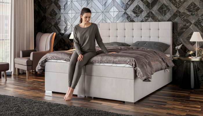 Łóżko Meble Modern Design Podwójne łóżko Luksusowe łóżko Sypialnia Włókiennicze Box Spring Bed