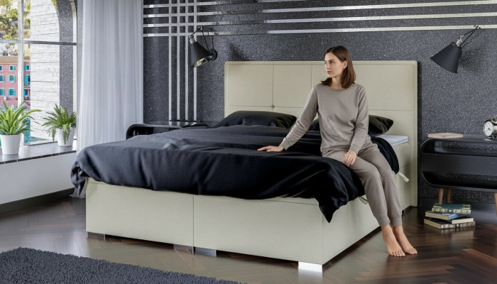 Sypialnia Łóżko Podkładka Materiał Design Luxury Meble Podwójne łóżko z materacem sprężynowym