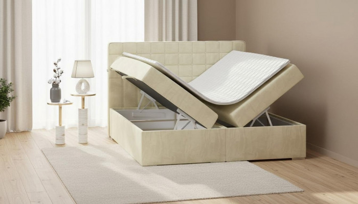 Podwójne łóżko Modern Design Łóżko Luksusowa Sypialnia Łóżko tapicerowane Meble skrzyniowe łóżko sprężynowe