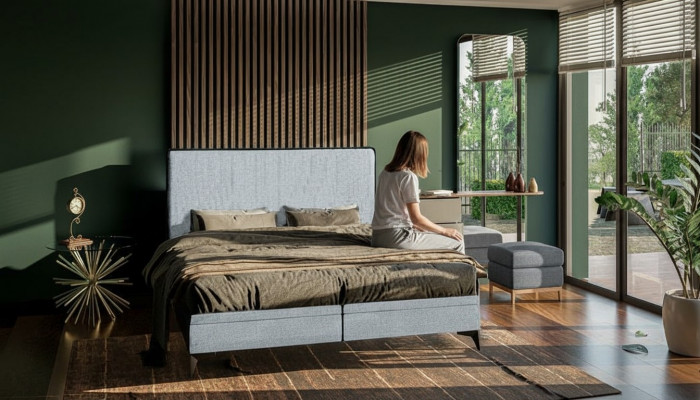 Łóżko Nowoczesne Podwójne łóżko Designer Sypialnia Podkładka Materiał Meble łóżka