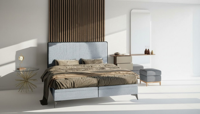 Łóżko Nowoczesne Podwójne łóżko Designer Sypialnia Podkładka Materiał Meble łóżka