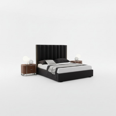 Kompletny nowoczesny zestaw Sypialnia Designerskie Łóżko + 2x Szafki nocne 3-częściowe