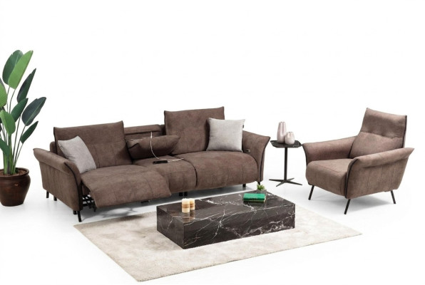Luksusowy komplet z czteroosobową sofą i kanapą Designer Fotel Modern Meble