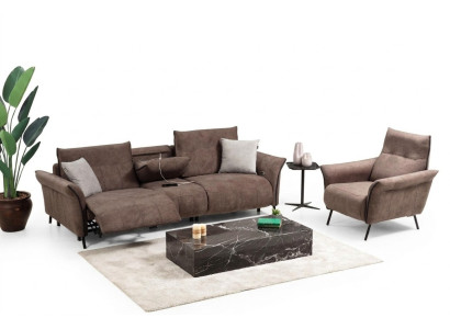Luksusowy komplet z czteroosobową sofą i kanapą Designer Fotel Modern Meble