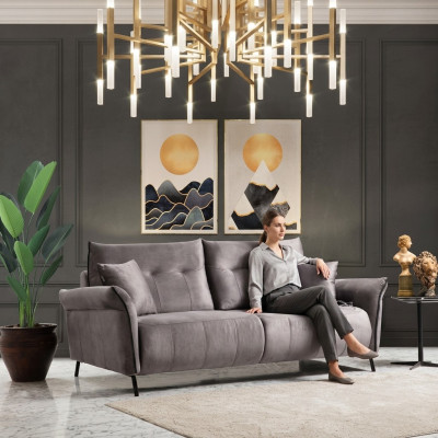 Sofa Kanapa Salon Trzyosobowa Sofa Tapicerowana Luksusowy Design Meble Nowoczesne Włókienniczy