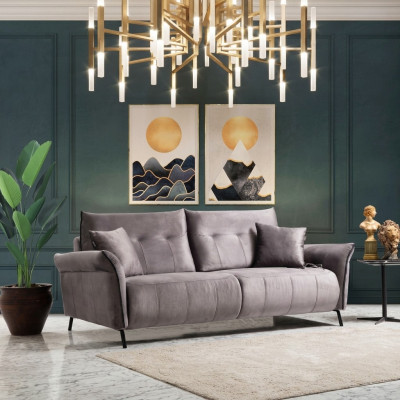 Sofa Kanapa Salon Trzyosobowa Sofa Tapicerowana Luksusowy Design Meble Nowoczesne Włókienniczy