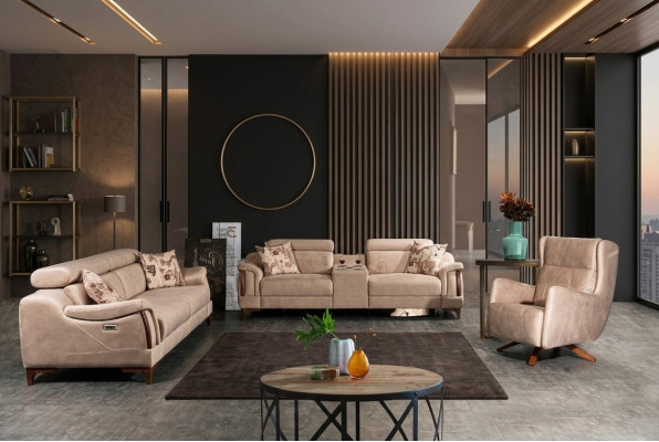 Zestaw do salonu 3-częściowy luksusowy Zestaw sofowy trzyosobowa sofa kanapa nowoczesne meble