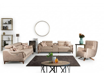 Zestaw do salonu 3-częściowy luksusowy Zestaw sofowy trzyosobowa sofa kanapa nowoczesne meble