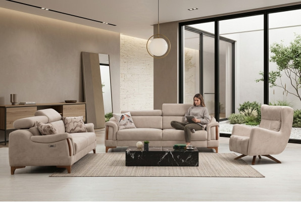 Zestaw sofowy do salonu trzyosobowa sofa kompletna jednoosobowa Fotel Włókienniczy Meble