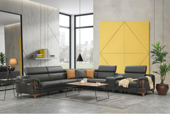 Narożnikowa kanapa Luksusowa Sofa w Kształcie L Nowe Meble do Salonu Designerska Nowoczesna Włókienniczy
