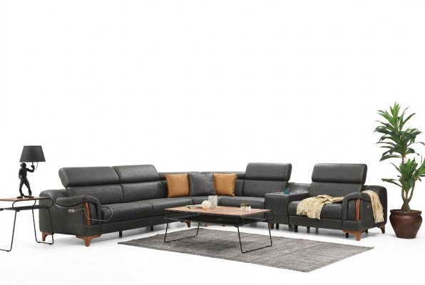 Narożnikowa kanapa Luksusowa Sofa w Kształcie L Nowe Meble do Salonu Designerska Nowoczesna Włókienniczy