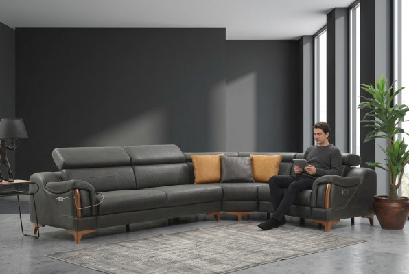 Narożnikowa kanapa Sofa w kształcie litery L Podkładka Modern Włókienniczy Meble Living Room