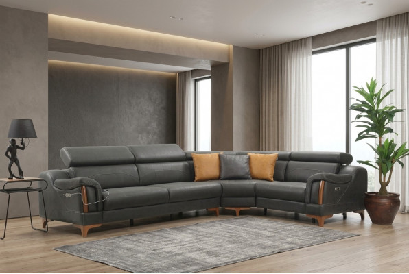 Narożnikowa kanapa Sofa w kształcie litery L Podkładka Modern Włókienniczy Meble Living Room