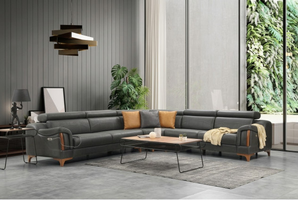 Narożnikowa kanapa Nowoczesna Sofa w kształcie litery L Sofa do salonu Podkładka Włókienniczy Materiał Meble