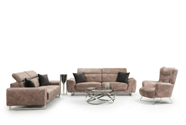 Zestaw sofowy Zestaw sof trzyosobowych do salonu Fotel Modern Design Włókienniczy