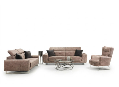 Zestaw sofowy Zestaw sof trzyosobowych do salonu Fotel Modern Design Włókienniczy