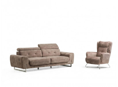 Zestaw 2-częściowy do salonu Zestaw sofowy trzyosobowa sofa kanapa nowoczesny Fotel Włókienniczy