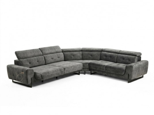 Szara Narożnikowa kanapa Designerska Sofa do Salonu Kanapa W Kształcie L Podkładka Luksusowe Meble Nowoczesne