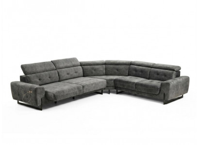 Szara Narożnikowa kanapa Designerska Sofa do Salonu Kanapa W Kształcie L Podkładka Luksusowe Meble Nowoczesne