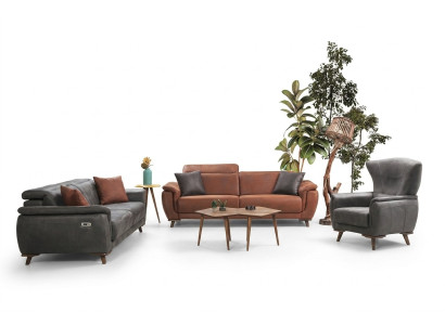 Zestaw sofowy 3-częściowy salon trzyosobowa sofa kanapa nowoczesny fotel luksusowy