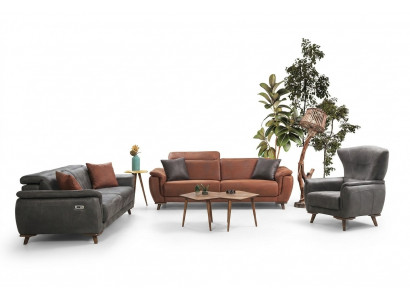 Zestaw sofowy 3-częściowy salon trzyosobowa sofa kanapa nowoczesny fotel luksusowy