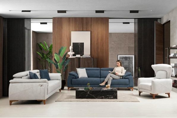 Zestaw do Salonu Modern Luxury Zestaw sofowy 3 szt. Podkładka Meble Włókiennicze Nowość