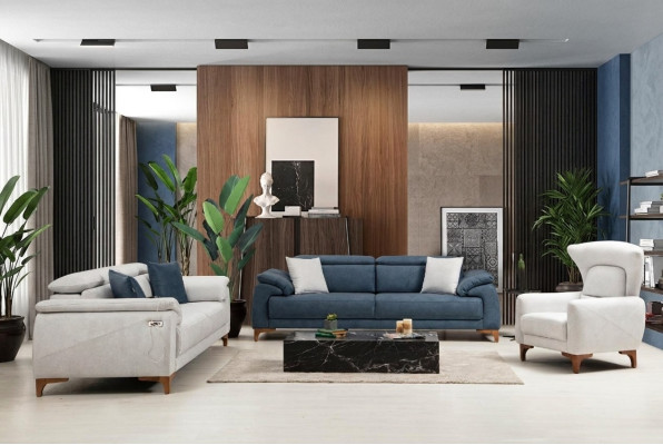 Zestaw do Salonu Modern Luxury Zestaw sofowy 3 szt. Podkładka Meble Włókiennicze Nowość
