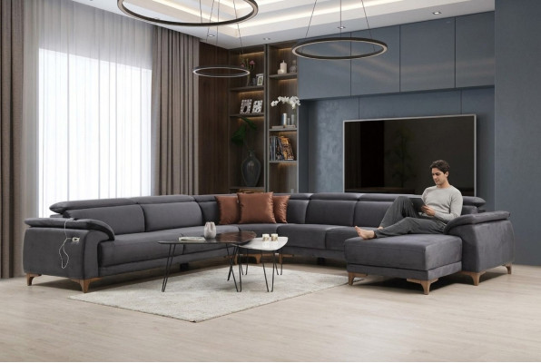 Pokój dzienny Narożnikowa kanapa Kształt U Meble tapicerowane Sofa Kanapa Modern Meble Design
