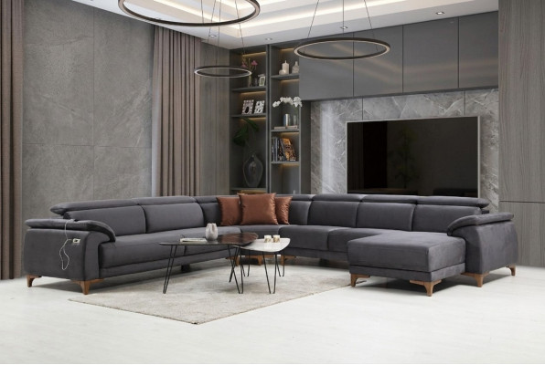 Pokój dzienny Narożnikowa kanapa Kształt U Meble tapicerowane Sofa Kanapa Modern Meble Design